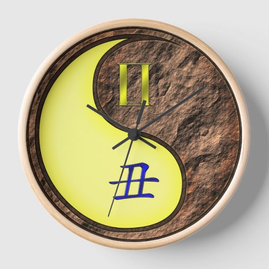 双子座と土の丑年 壁時計 (正面)