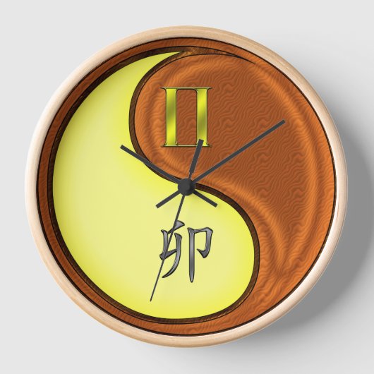 双子座と木兎 壁時計 (正面)