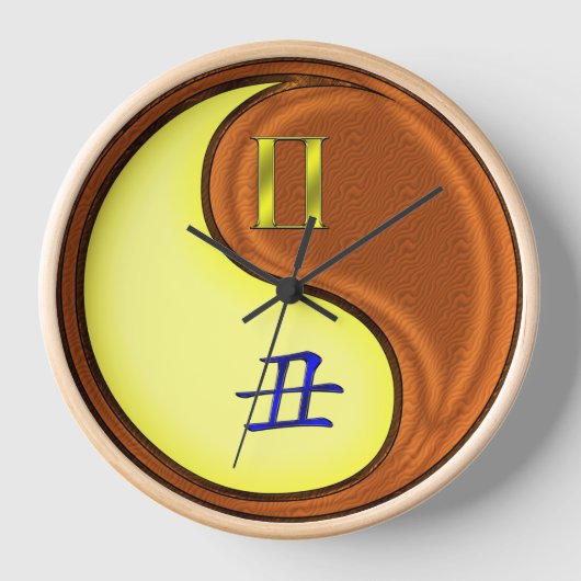 双子座と木牛 壁時計 (正面)