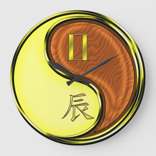 双子座と木竜 ラージ壁時計 (正面)
