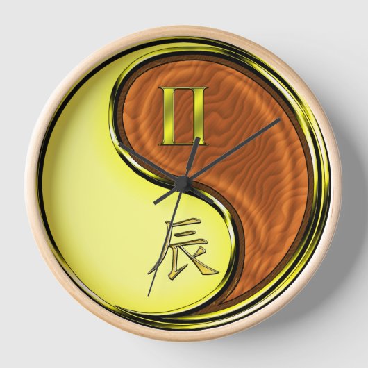 双子座と木竜 壁時計 (正面)