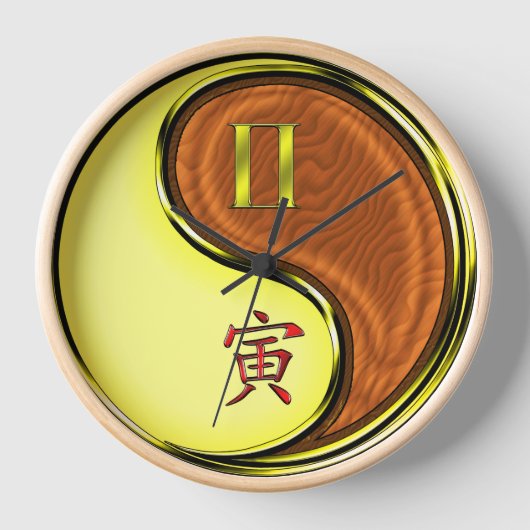 双子座と木虎 壁時計 (正面)