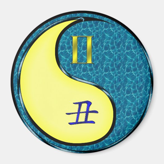 双子座と水の丑年 マグネット (正面)