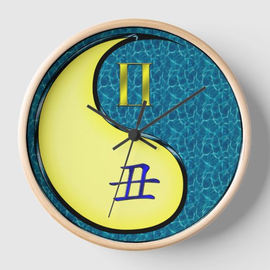双子座と水牛座 壁時計 (正面)