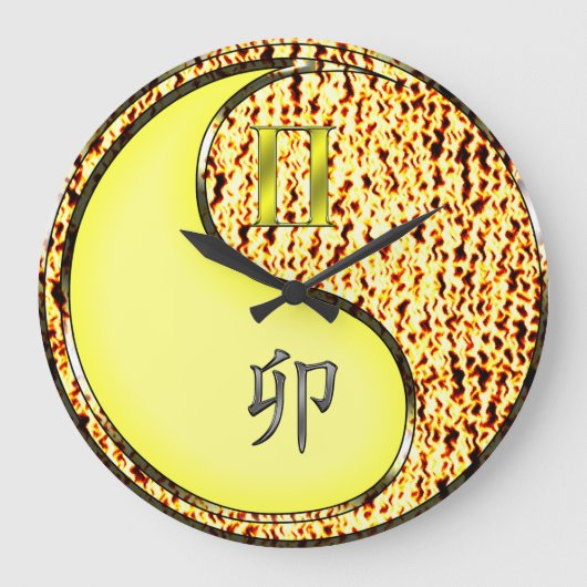 双子座と火の兎 ラージ壁時計 (正面)