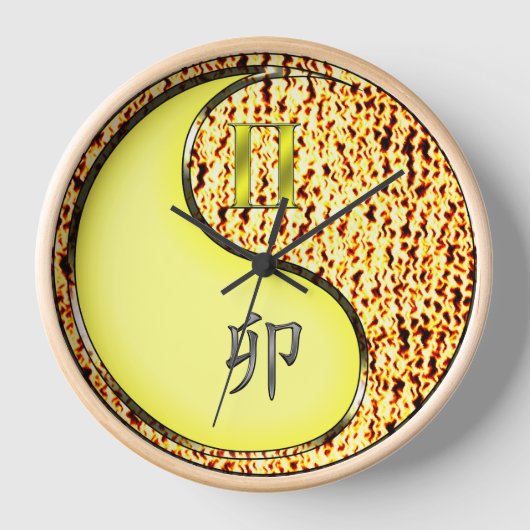 双子座と火の兎 壁時計 (正面)