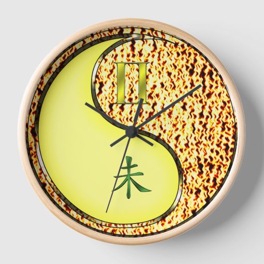 双子座と火の羊 壁時計 (正面)