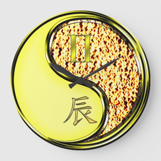 双子座と火竜 ラージ壁時計 (正面)