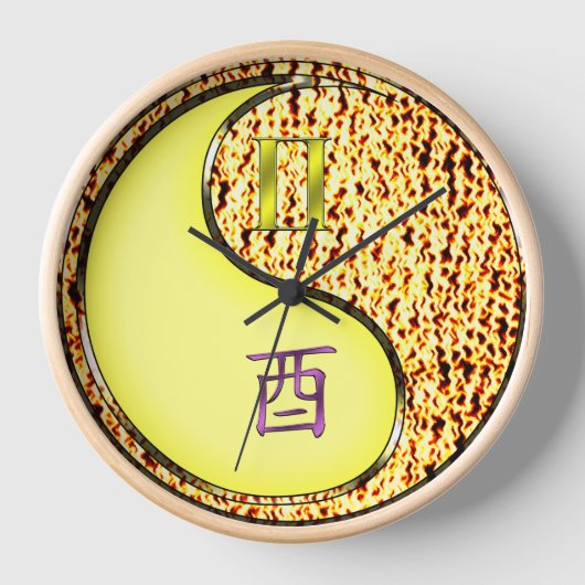 双子座と酉 壁時計 (正面)