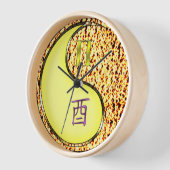双子座と酉 壁時計 (傾斜)