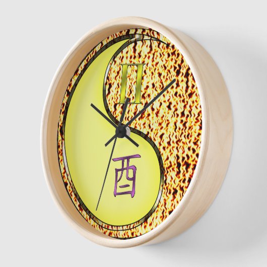 双子座と酉 壁時計 (傾斜)