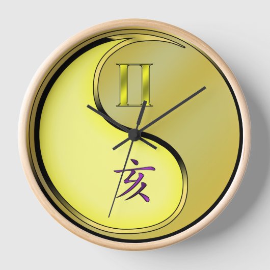 双子座と金属のいのしし 壁時計 (正面)
