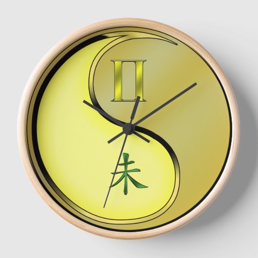 双子座と金属の羊 壁時計 (正面)