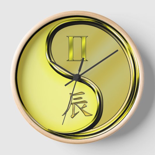 双子座と金属の龍 壁時計 (正面)