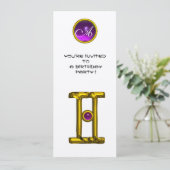 双子座のアレキサンドライト モノグラム、アメシスト ブライトイエロー 招待状 (スタンド正面)