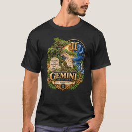 双子座のゾディアック盆栽アート Tシャツ