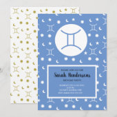 双子座のツインズ星座エアサイン招待状テンプレート 招待状 (正面/裏面)