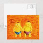 双子座のホロスコープ占星術の星のサイン ポストカード (正面/裏面)