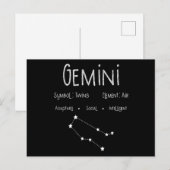 双子座の占星術のための誕生日ギフト ポストカード (正面/裏面)