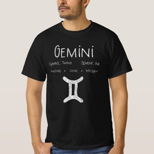 双子座の占星術愛好家へのレトロなギフト Tシャツ (正面)
