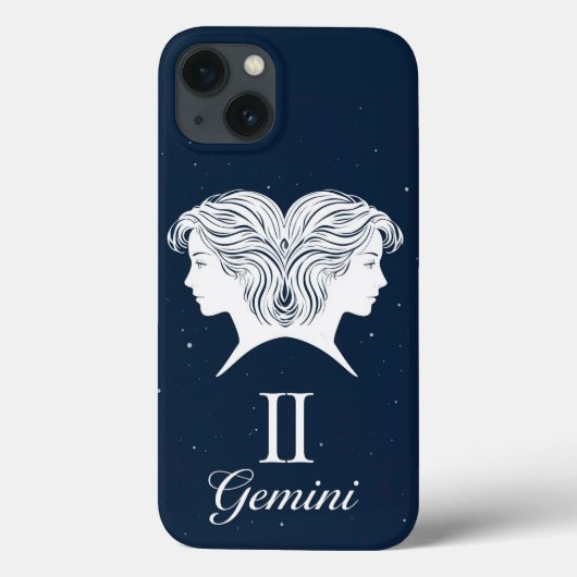 双子座の星座イラスト:芸術的な双子の表現 Case-Mate iPhoneケース (裏面)