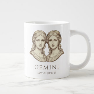 双子座の星座パーソナライズドネーム&誕生日 ジャンボコーヒーマグカップ
