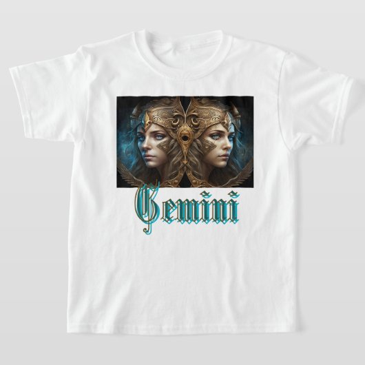 双子座の星座 Tシャツ (レイダウン)