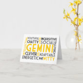 双子座の言葉のコラージュカード カード (黄色い花)