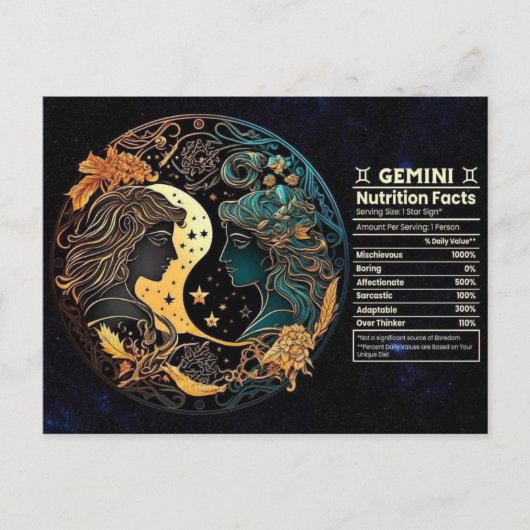 双子座の誕生日ポストカード ポストカード (正面)