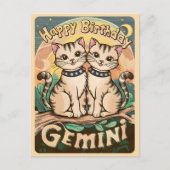 双子座の誕生日猫グッズ ポストカード (正面)