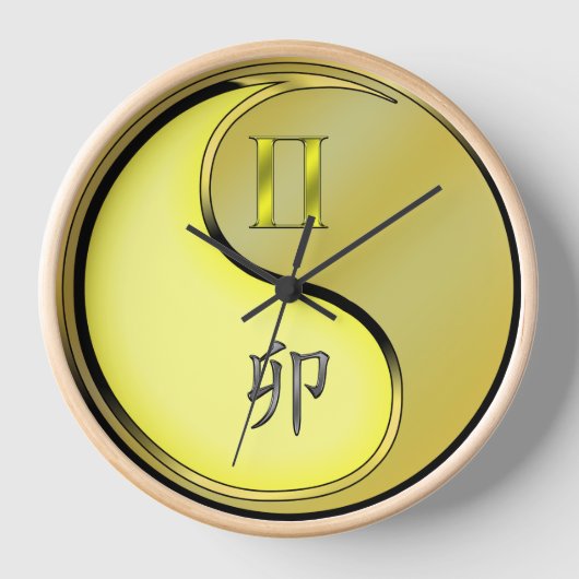 双子座の金属の兎 壁時計 (正面)