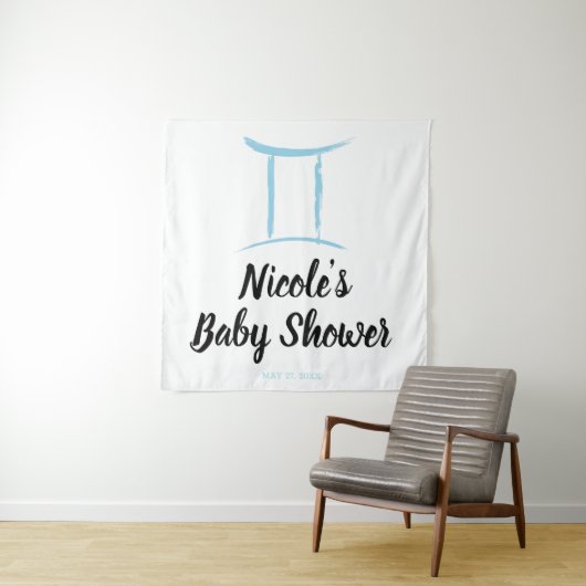 双子座ブルー占星術十二星座パーティーバックドロップ タペストリー (インサイチュ)