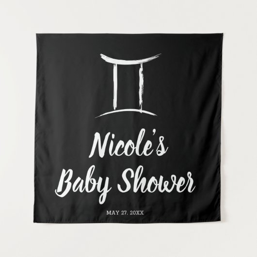 双子座占星術ゾディアックサイン パーティーバックドロップ タペストリー (正面)