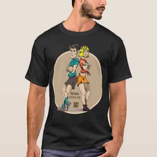 双子座男性のホロスコープ Tシャツ (正面)