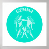 双子座、星座、占星術、ホロスコープ ポスター (正面)