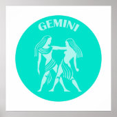 双子座、星座、占星術、ホロスコープ ポスター (正面)