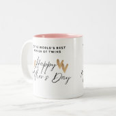 双子最高の母の日の世界の母 ツートーンマグカップ (正面左)
