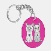 双子猫 キーホルダー (正面左)