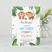 双子猿のシャワー招待状 サンキューカード (スタンド正面)