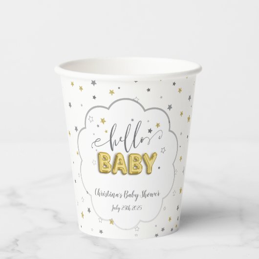 双子男女兼用赤ちゃんシャワートゥインクルスター 紙コップ (正面)