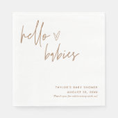 双子男女兼用赤ちゃんシャワーペーパーナプキン スタンダードランチョンナプキン (正面)