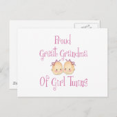 双子誇りを持ったの少女のおばあちゃん ポストカード (正面/裏面)
