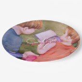 双子読の本のモノグラムパーティー ペーパープレート (アングル)