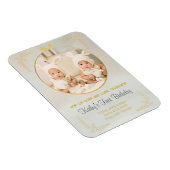 双子1歳の誕生日招待状 マグネット (右側)