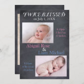 双子2賛美人-誕生の告知 案内状 (正面/裏面)