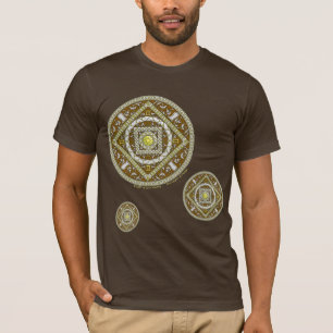 双子(げみ)二(に)曼荼羅(まん)面(めん)のダークシャツ Tシャツ