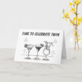 「双子」の誕生日 カード (黄色い花)