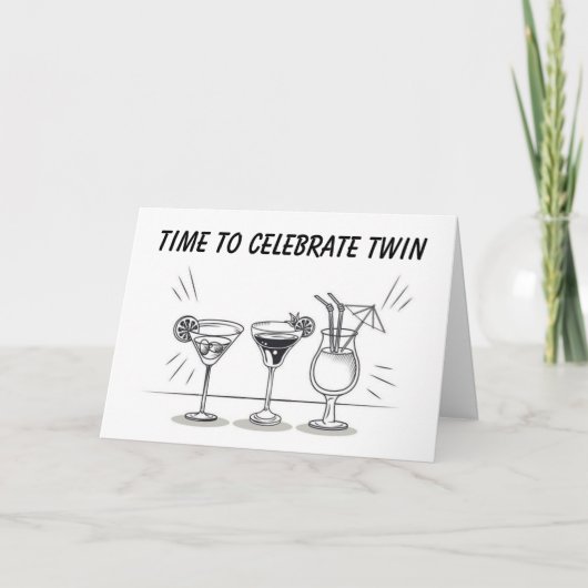 「双子」の誕生日 カード (正面)