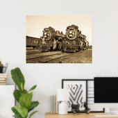 「双子」カナダ国鉄の機関車 ポスター (ホームオフィス)