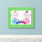 双子 キャンバスプリント (インサイチュ (ウッドフロア))